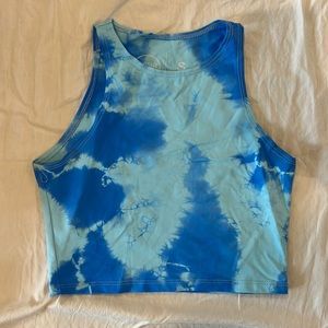 Tie dye blue athletic crop top